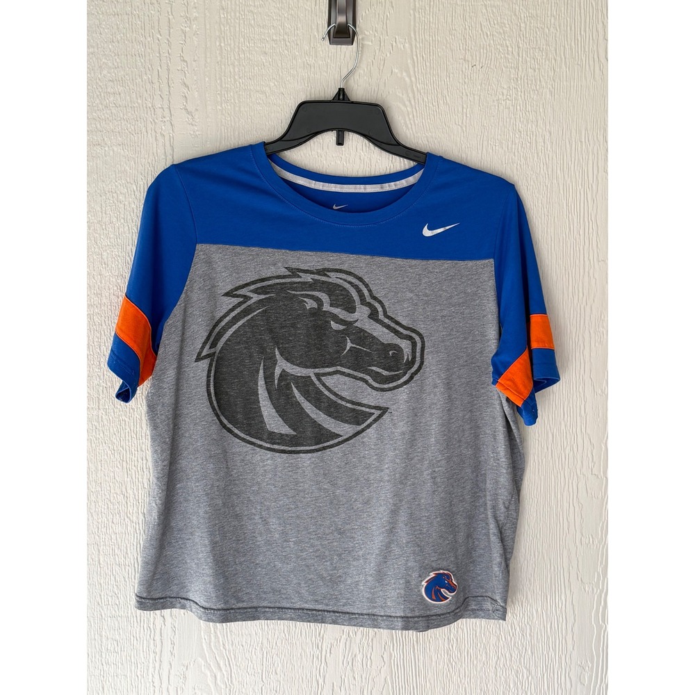 Nike Boise State Broncos T-Shirt Women's  XXL Blue Gray Colorblock Athletic Tee